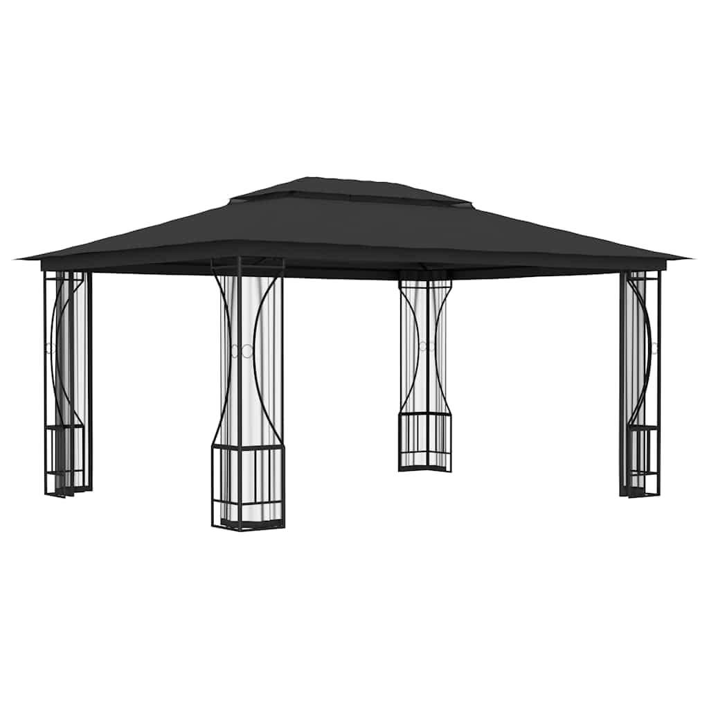 Gazebo with Nets 9.8x13.1x8.7 ft Anthracite G2531