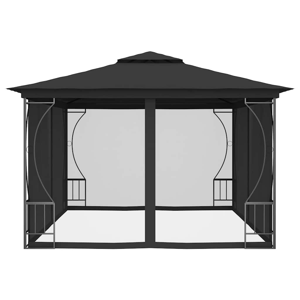 Gazebo with Nets 9.8x13.1x8.7 ft Anthracite G2531