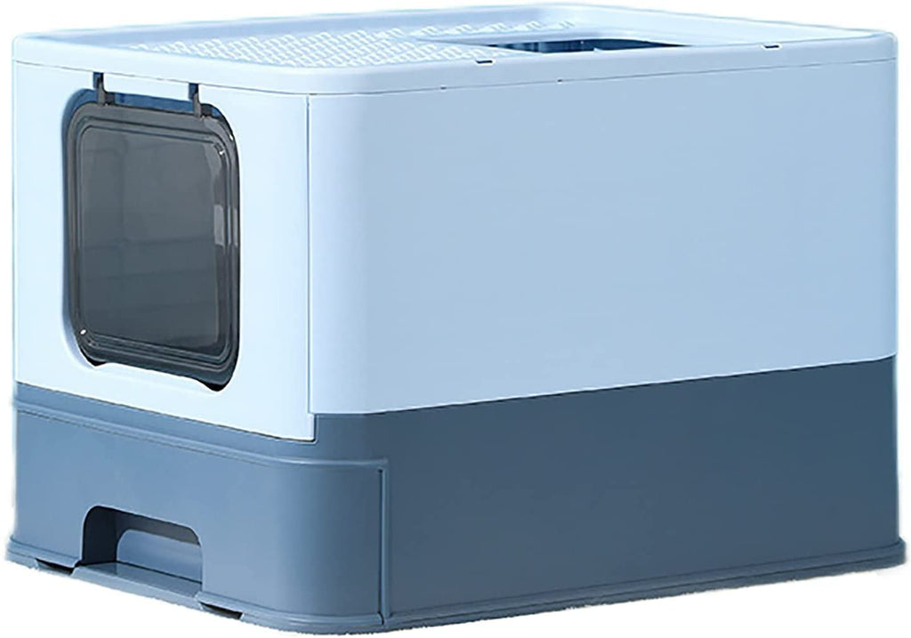 Foldable Large Top Entry Anti-Splashing Cat Litter Box with Lid and Scoop U6476