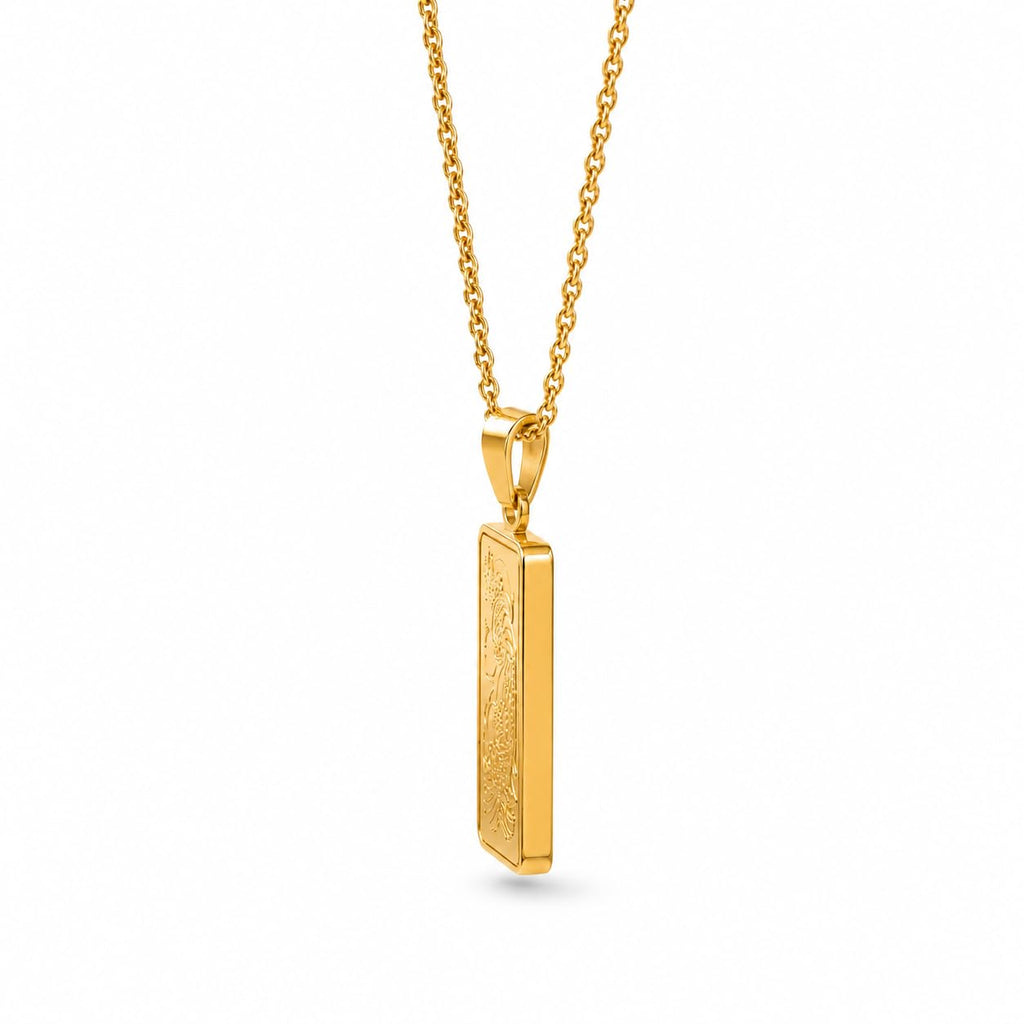 24K Yellow Gold Center Pendant with Gold Frame D123638