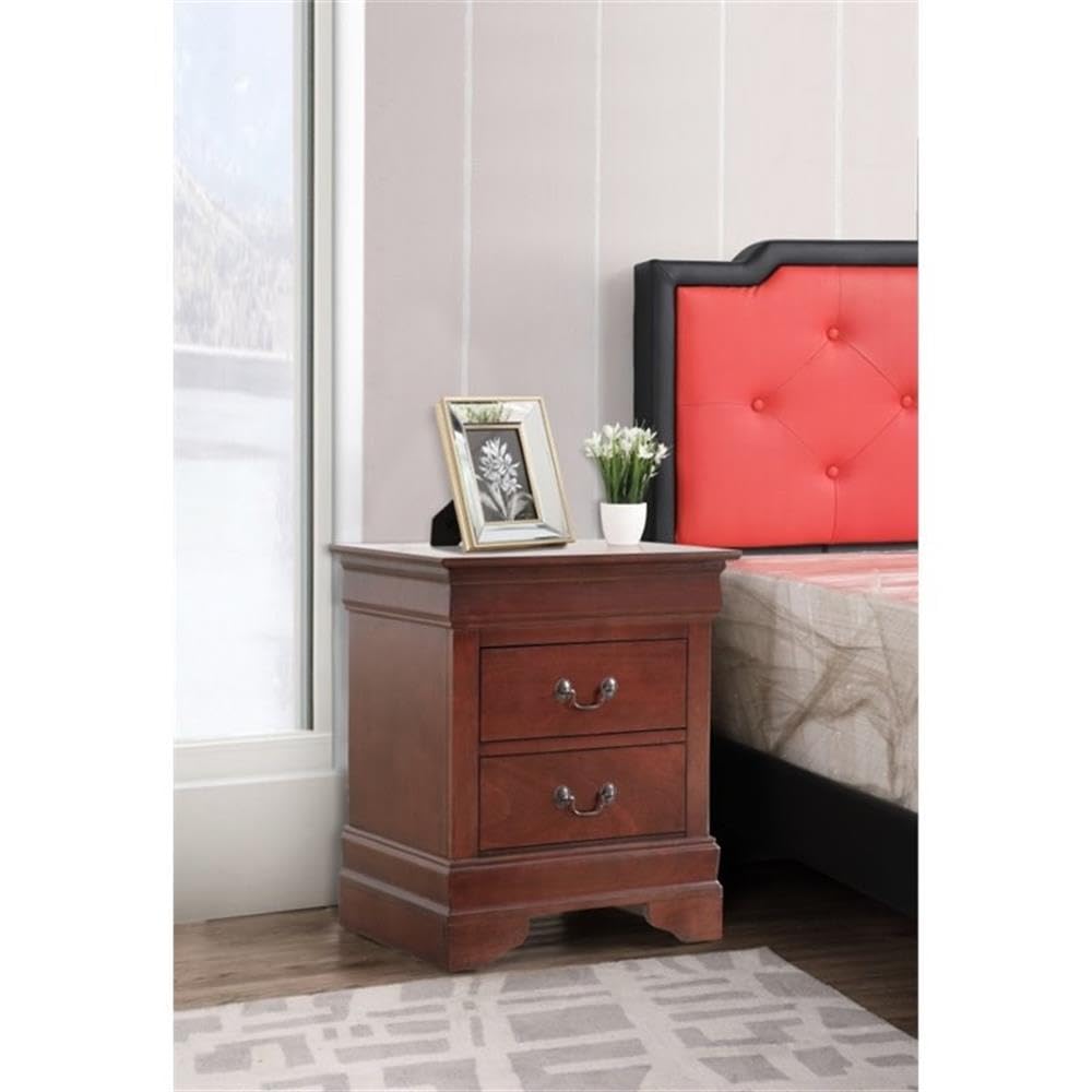 Cherry 2 Drawer Nightstand N5390