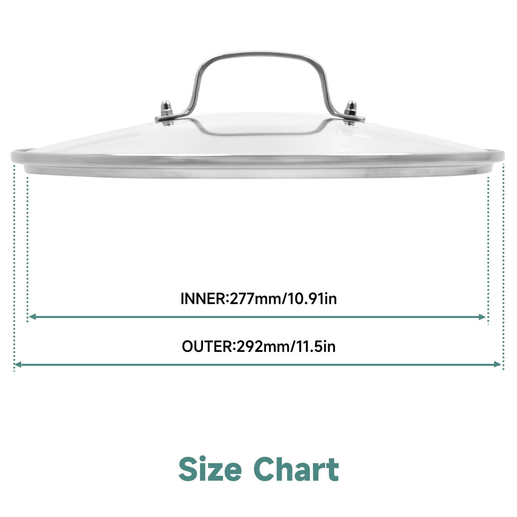 11 IN Glass Lid with Stainless Steel Handle W510758