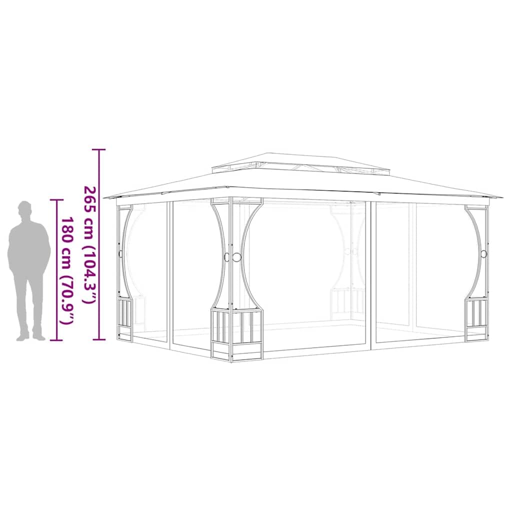 Gazebo with Nets 9.8x13.1x8.7 ft Anthracite G2531