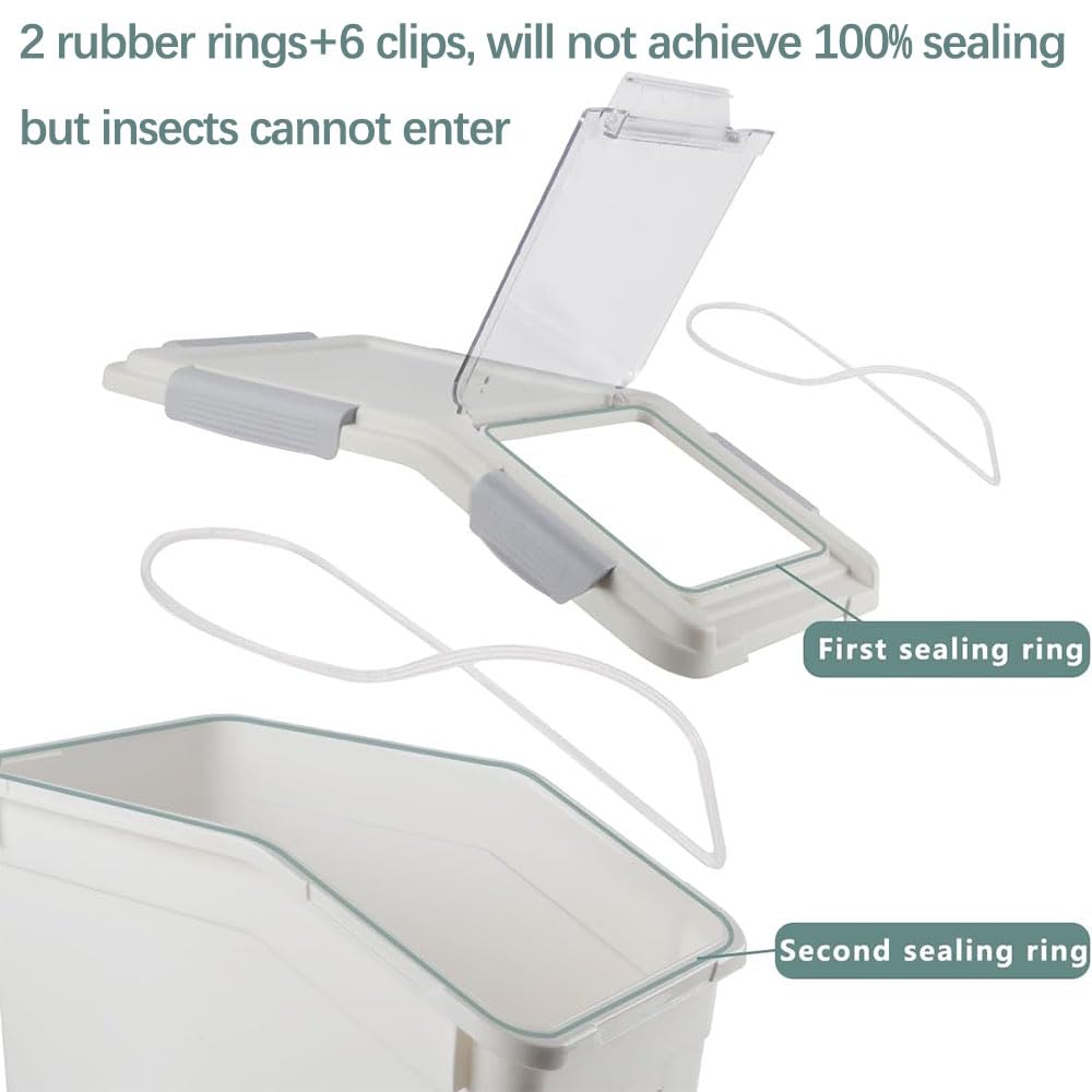 30lb Food Storage Container with Scoop and Wheels, 2 Pack D657