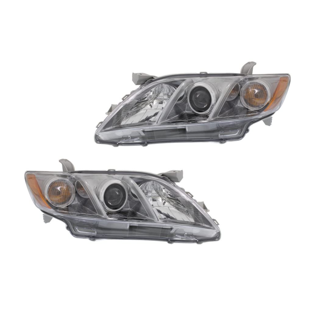 Toyota Camry 2007 2008 2009 Headlight Assembly Driver and Passenger Side Pair V3852