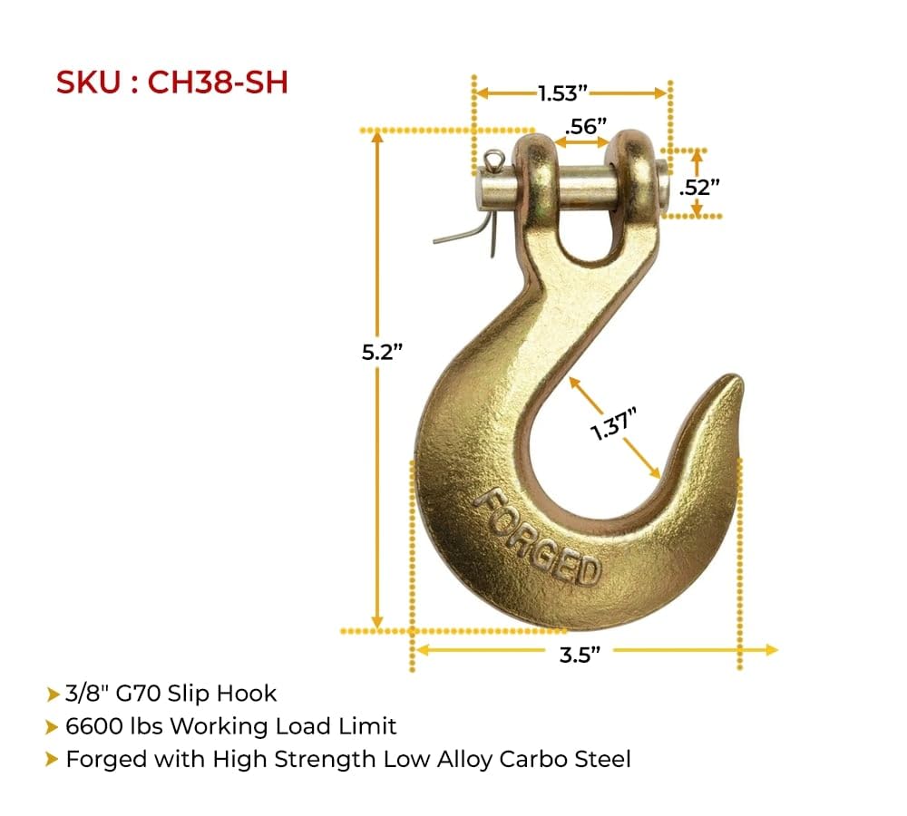 3/8" Clevis Slip Hook 6,600 LBS Grade 70 K309