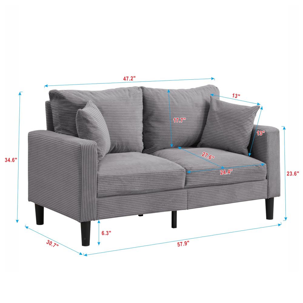 Light Gray 2 Seat Upholstered Sofa G935782