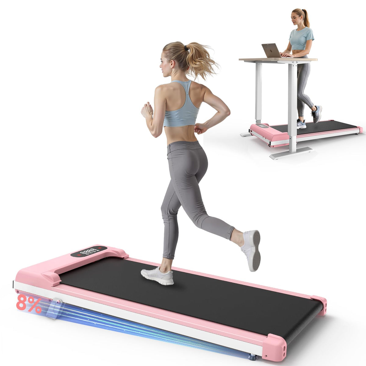 Incline Walking Pad with 8% Incline & 2.5HP Z368