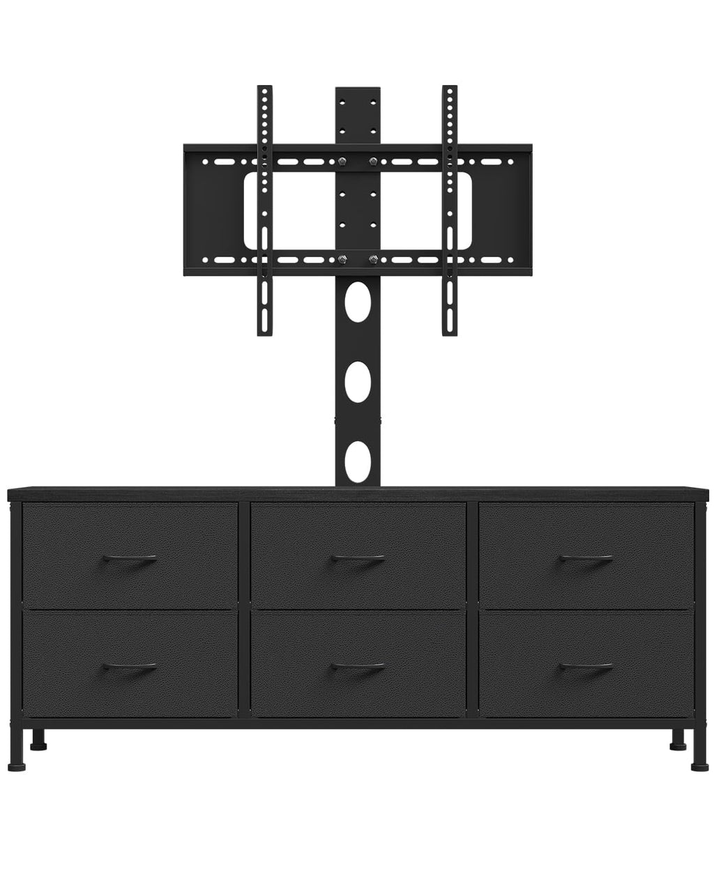 Black 6 Drawer TV Stand with Mount L4208
