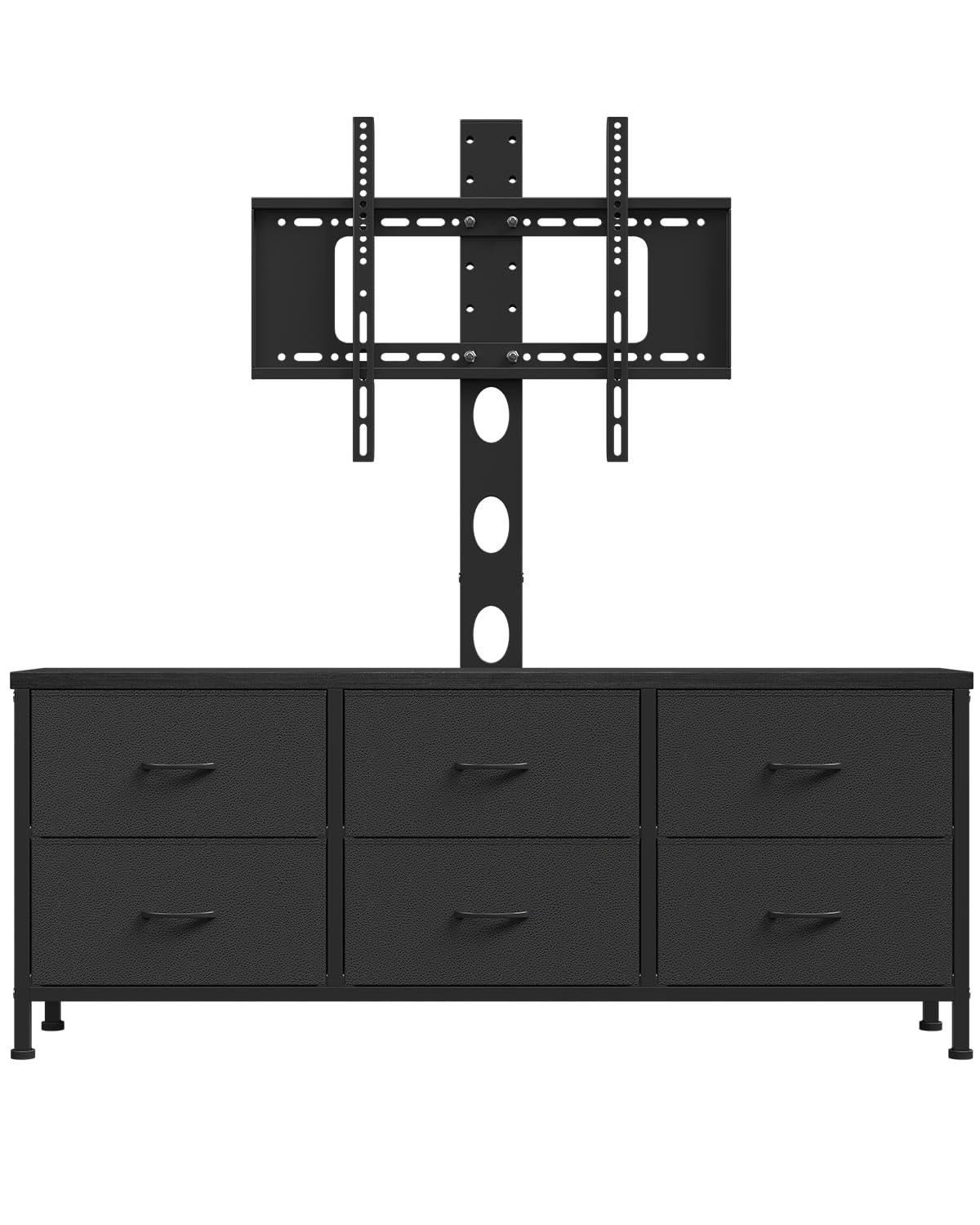 Black 6 Drawer TV Stand with Mount L4208
