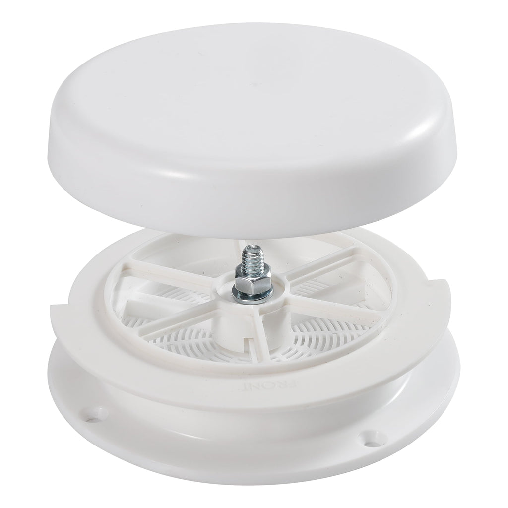 White RV Roof Mushroom Vent with Water Cover Guard Cap X620404