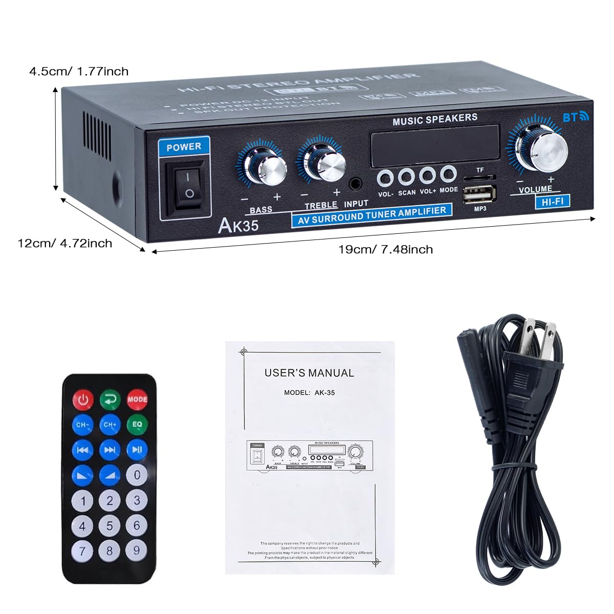 Bluetooth 5.0 Stereo Amplifier H197341