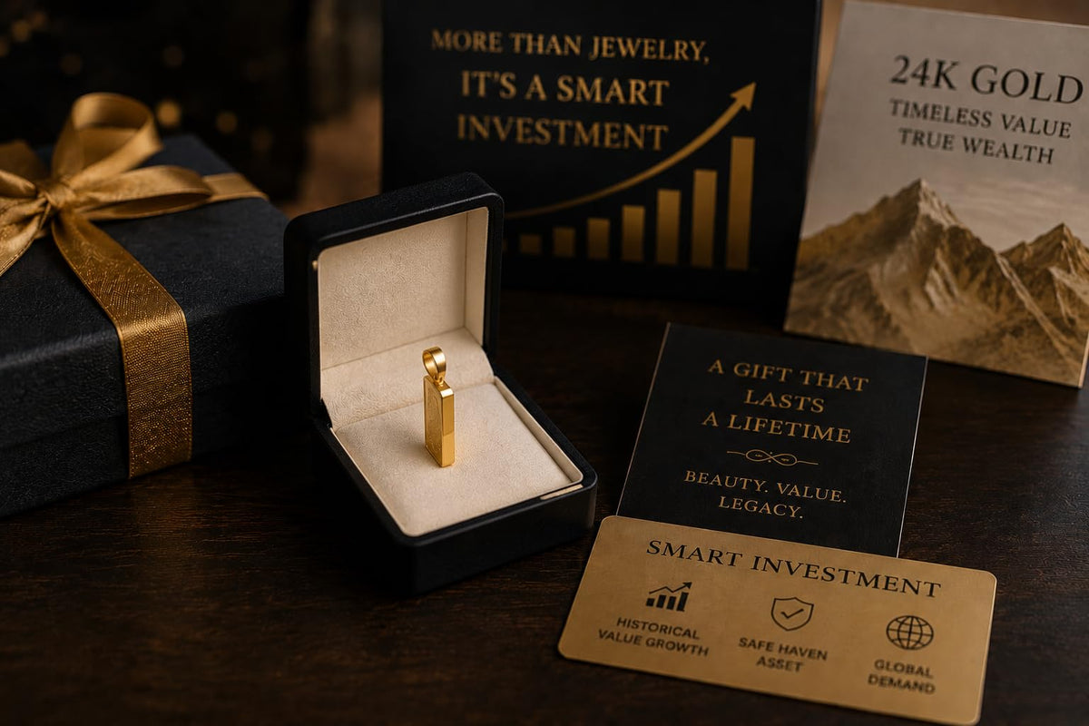 24K Yellow Gold Center Pendant with Gold Frame D123638