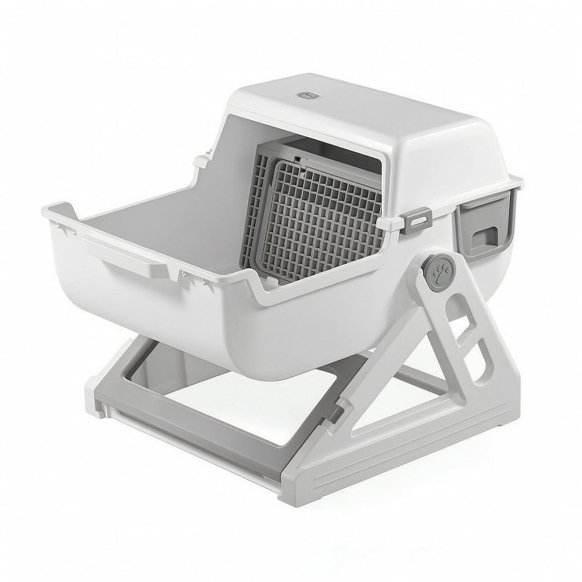 Semi-Automatic Sifting Cat Waste Pan White Gray A690337