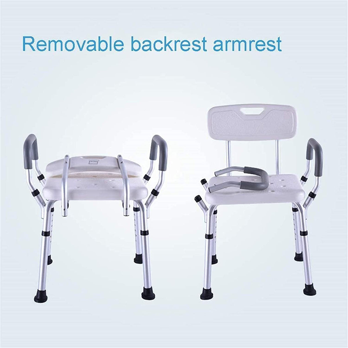 Padded Seat Transfer Bench, Bath Stools, Shower Chair with Arms and Back Y794