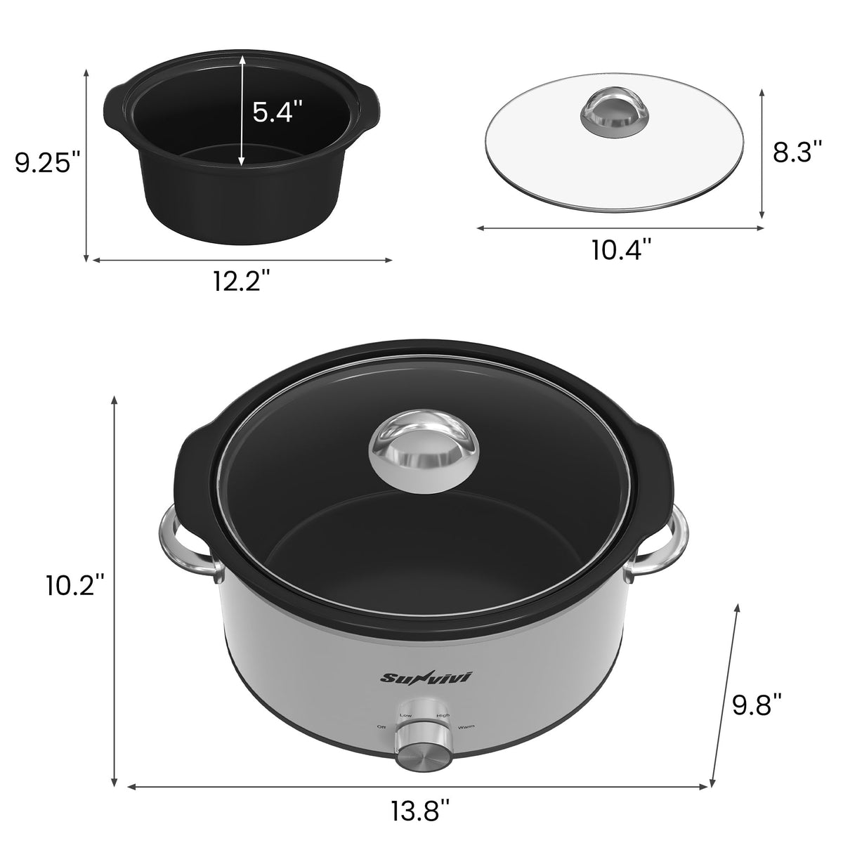 Small 4QT Slow Cooker with Ceramic Pot O486