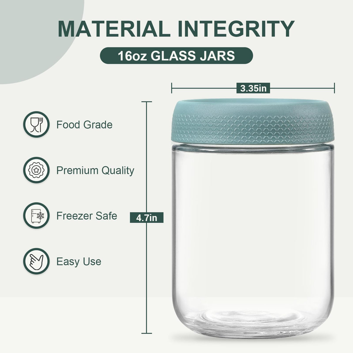 16oz Glass Jars with Airtight Lids R282