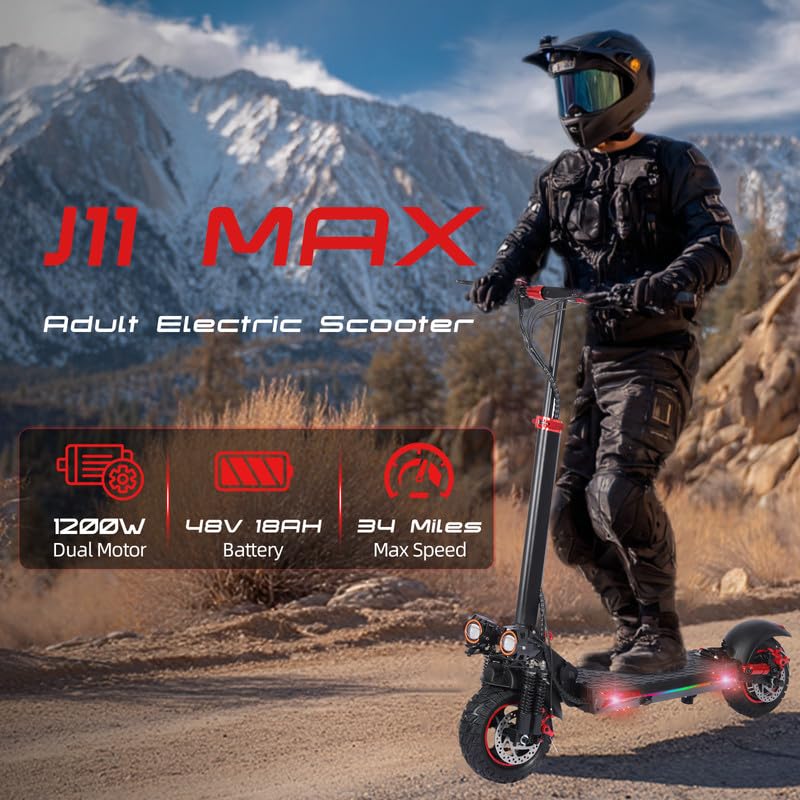900W to 1600W 48V 18ah Folding Electric Scooter 11 Inch Tires Q181