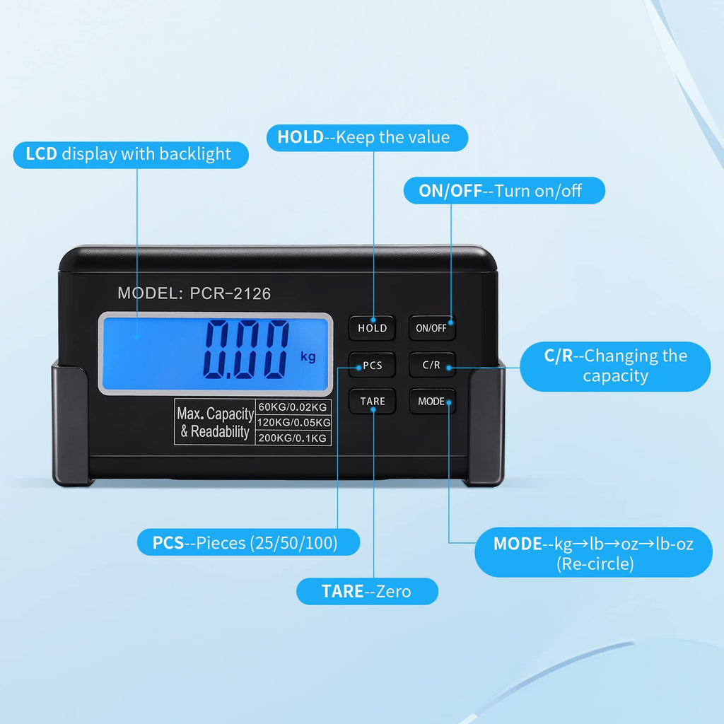 Heavy Duty Digital Livestock Scale with LCD Display C762