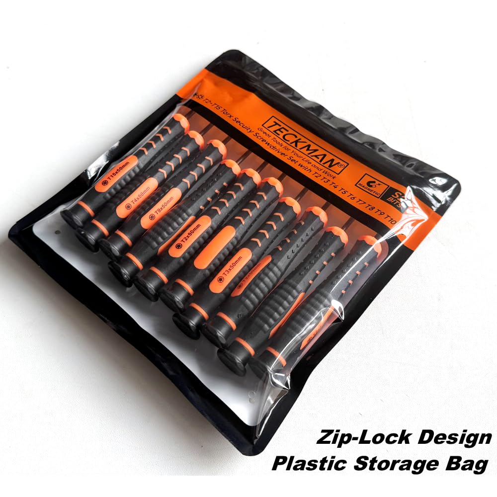 Torx Screwdriver Set of T2-T15, 10-Piece Magnetic Security Screwdrivers M304541