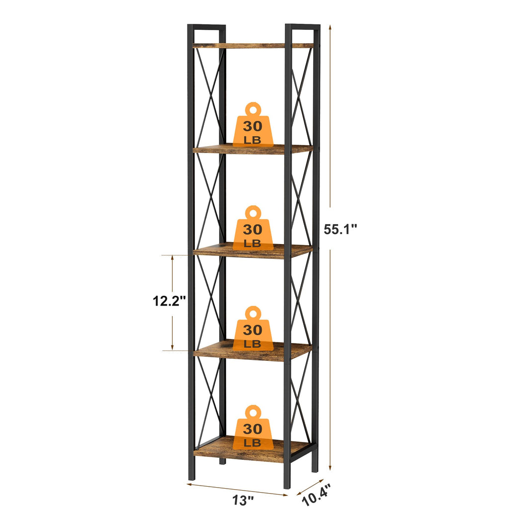 5 Tier Metal Bookshelf E972135