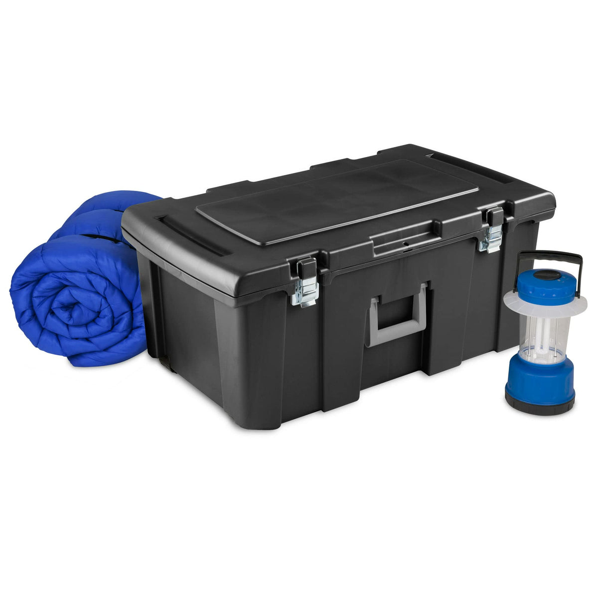 16 Gallon Black Plastic Storage Trunk with Wheels X57742