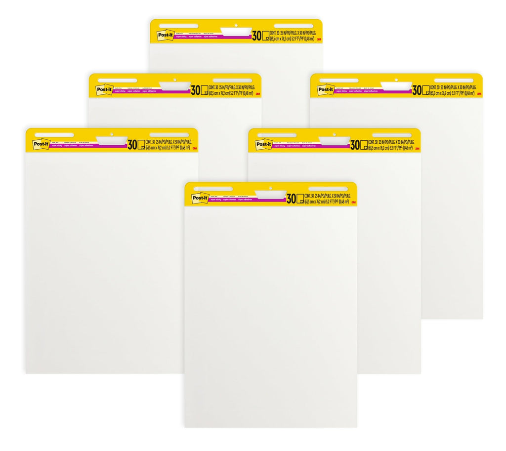 Super Sticky Easel Pad 25" x 30" 30 Sheets 6-Pack F6293