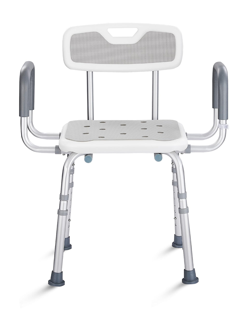 Height Adjustable Shower Chair with Back and Arms V497570