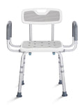 Height Adjustable Shower Chair with Back and Arms V497570