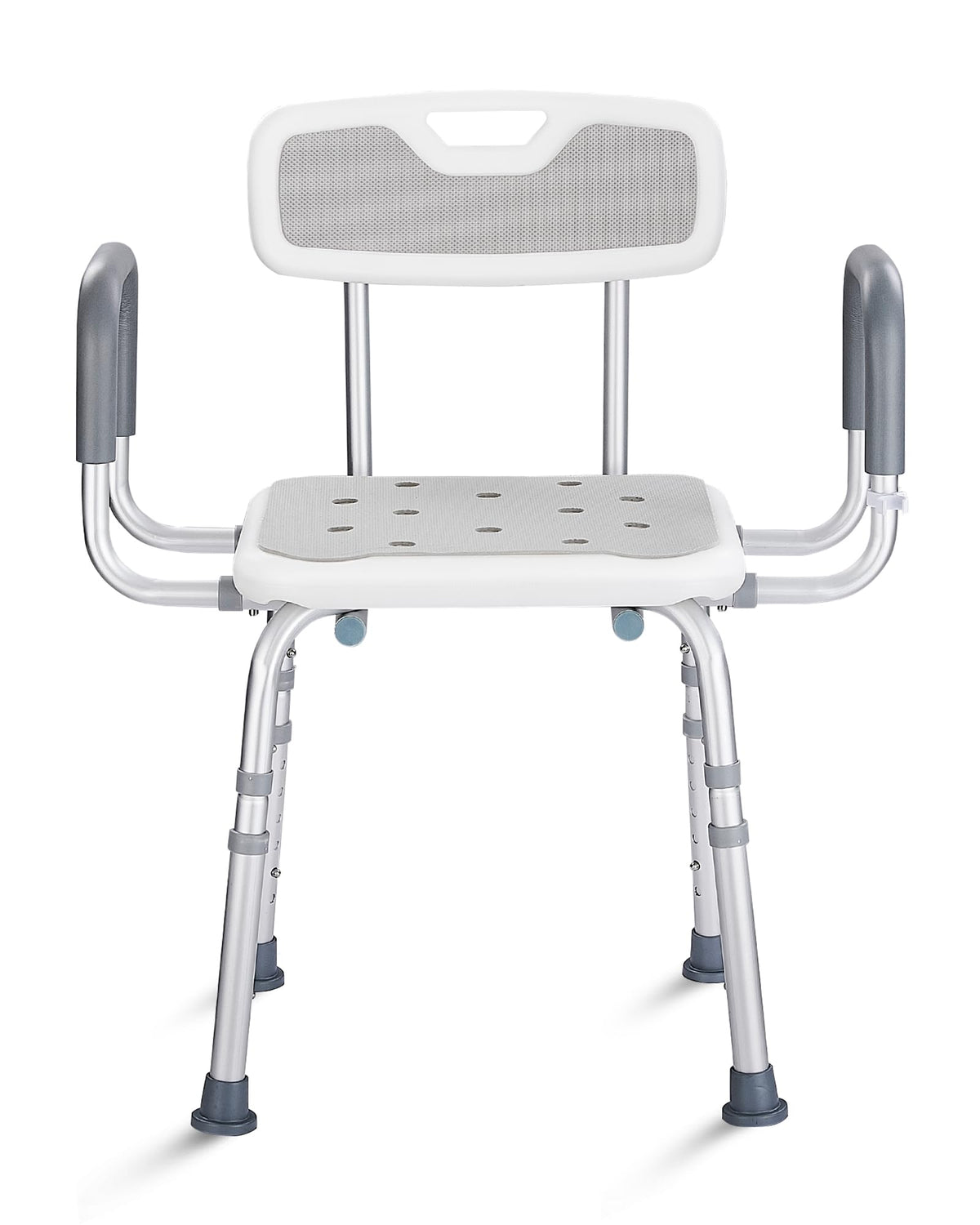 Height Adjustable Shower Chair with Back and Arms V497570