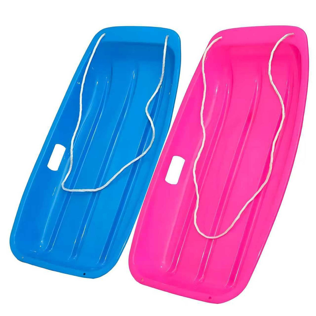 35 Inch 2-Person Plastic Snow Sled with Pull Rope O93608