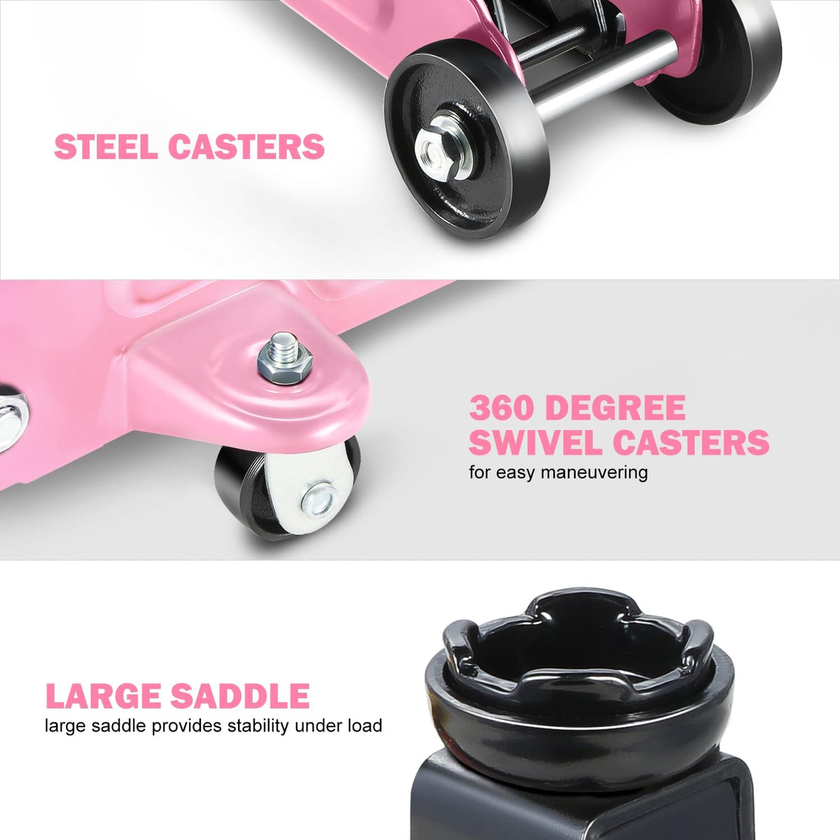 Low Profile Hydraulic Trolley Floor Jack 1.5 Ton Pink P98519