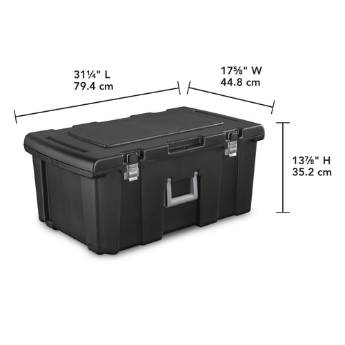 16 Gallon Black Plastic Storage Trunk with Wheels X57742