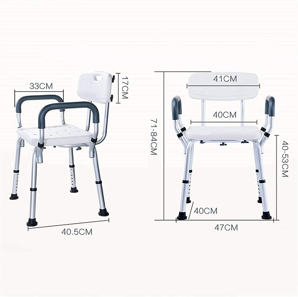 Padded Seat Transfer Bench, Bath Stools, Shower Chair with Arms and Back Y794