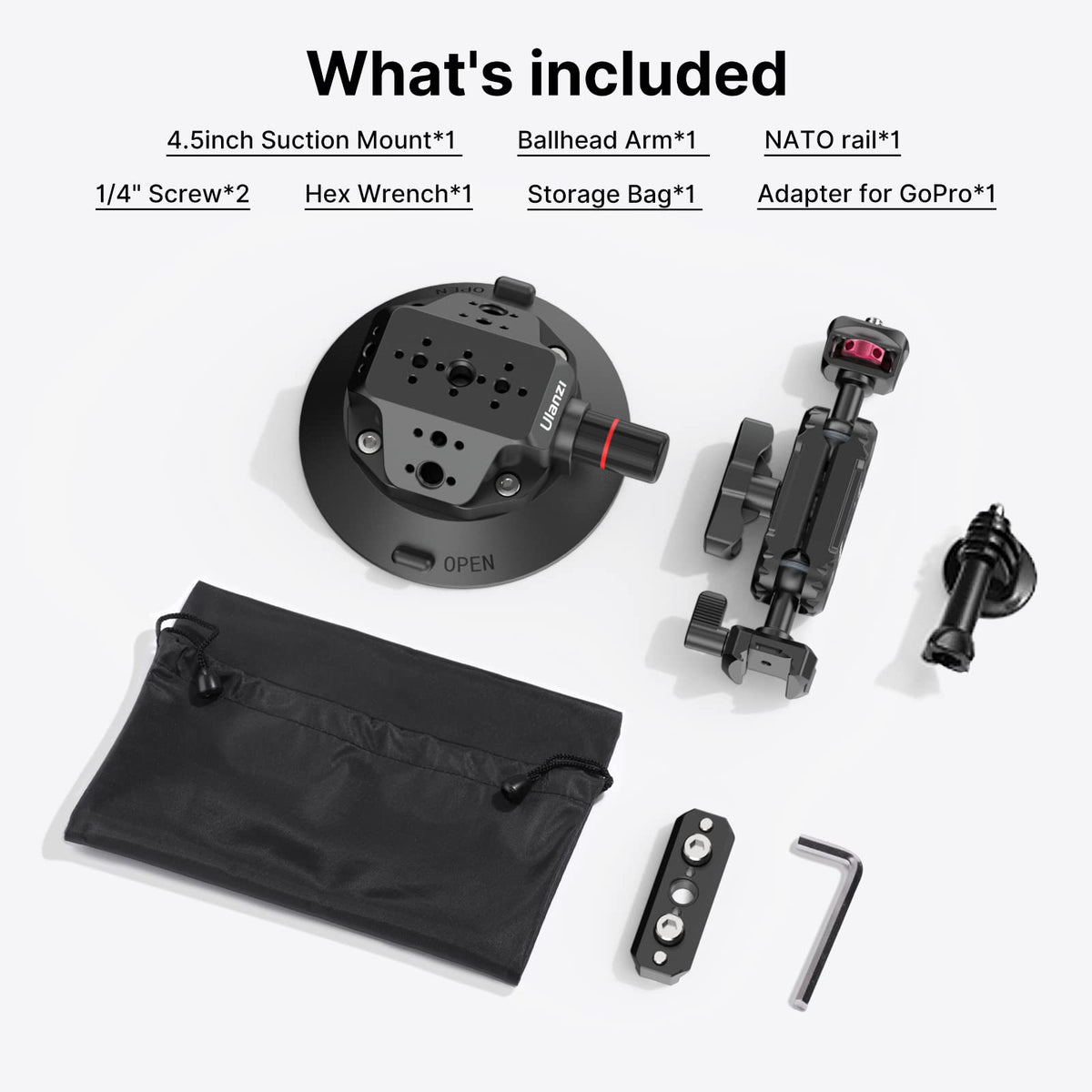 Suction Mount 4.5'' Magic Arm Bracket for DSLR Cameras A8776