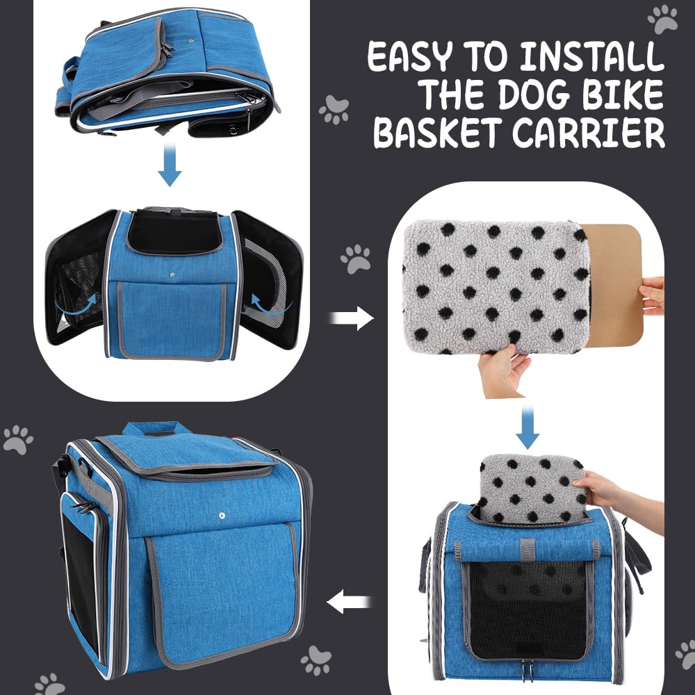 Expandable Foldable Dog Bike Basket Carrier I64925