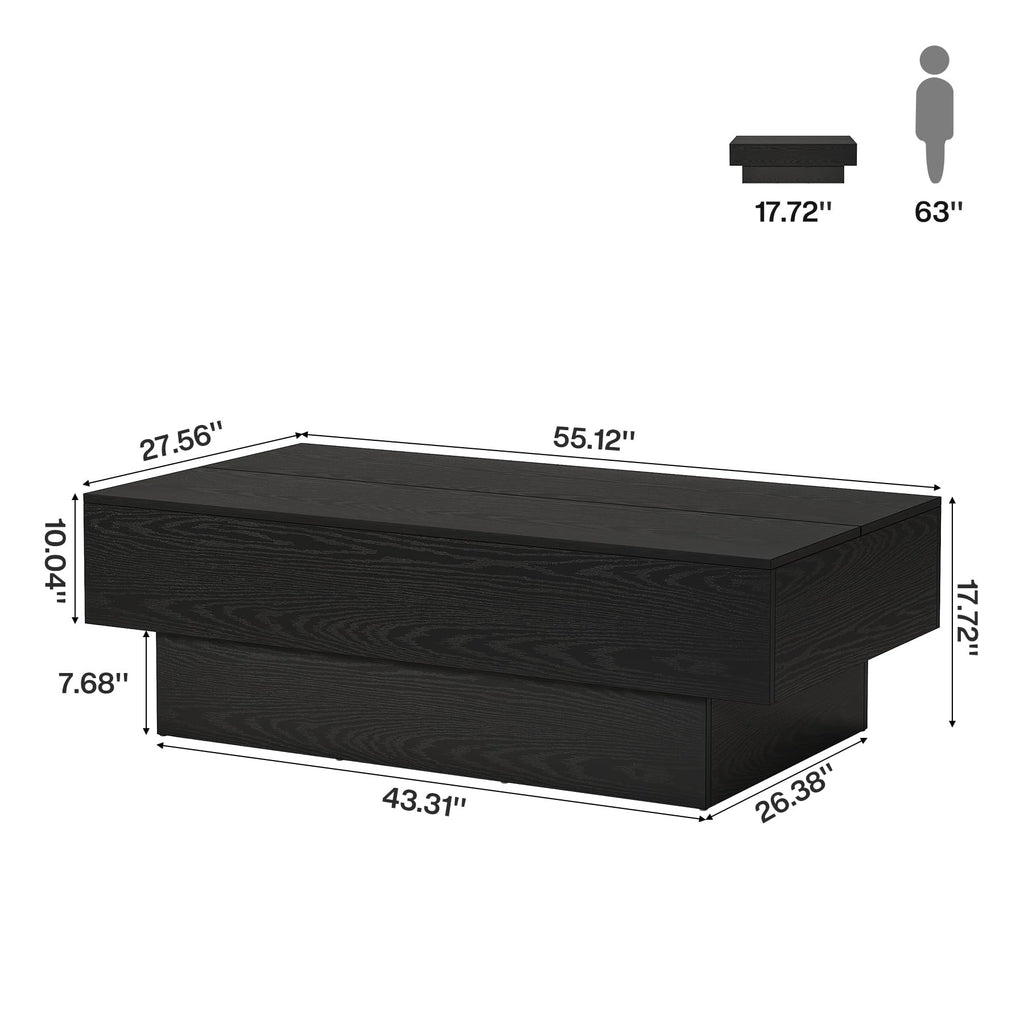 Black Rectangle Coffee Table Y80647