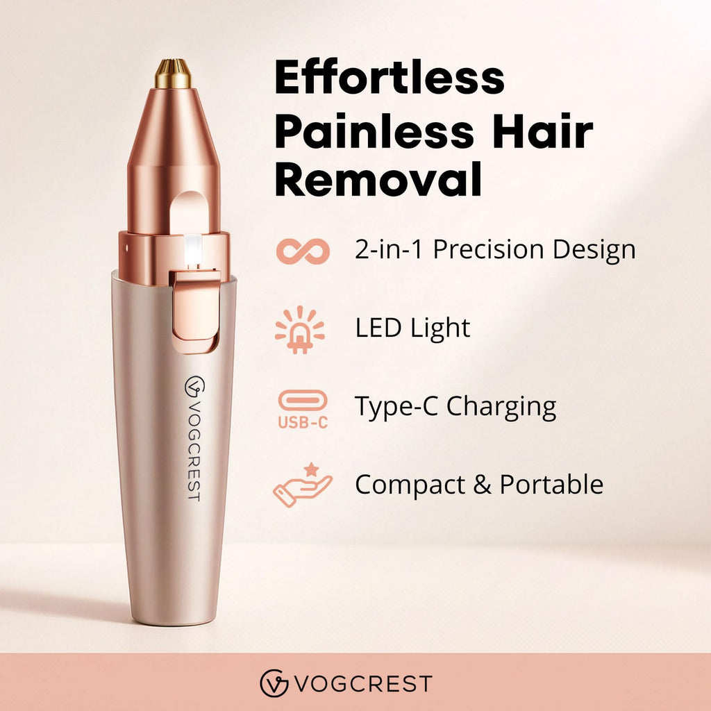 2 in 1 Rechargeable Eyebrow & Facial Trimmer with LED Light O93273