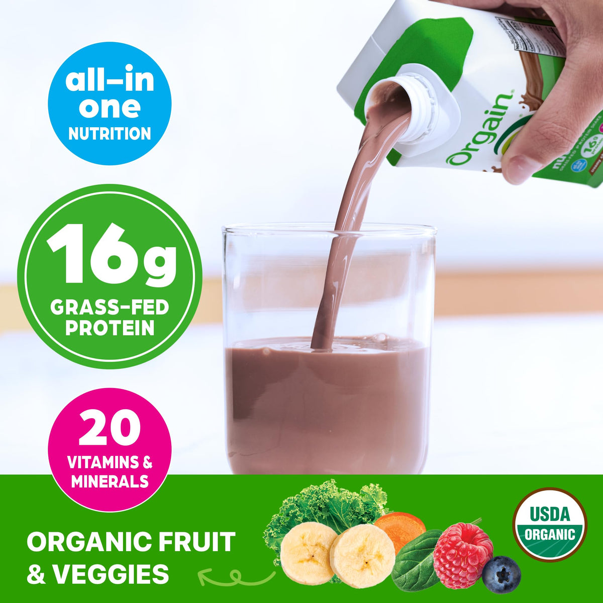 Organic Creamy Chocolate Fudge Shake 12 Pack H7092