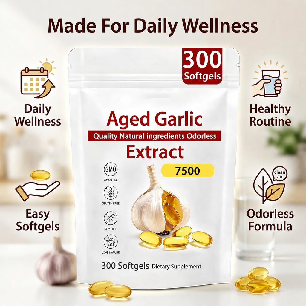 Odorless Organic Garlic Extract Capsules 300 Softgels X8742