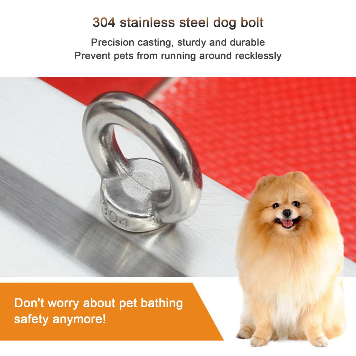 47" Stainless Steel Dog Grooming Tub with Stairs V497864