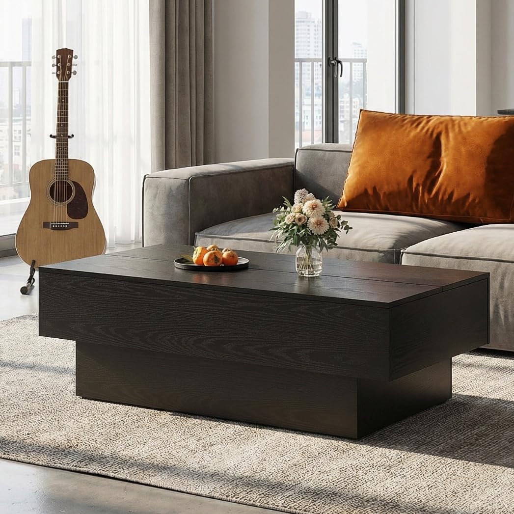Black Rectangle Coffee Table Y80647