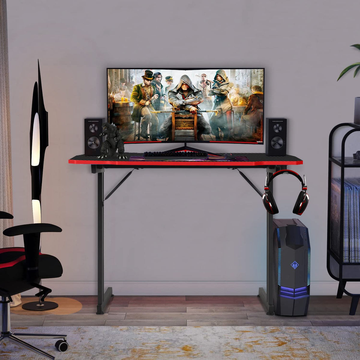 39" Red Z-Shaped Gaming Table L1653
