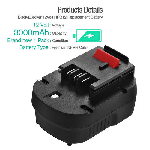 12V 3700mAh NI-MH Replacement Battery I1197