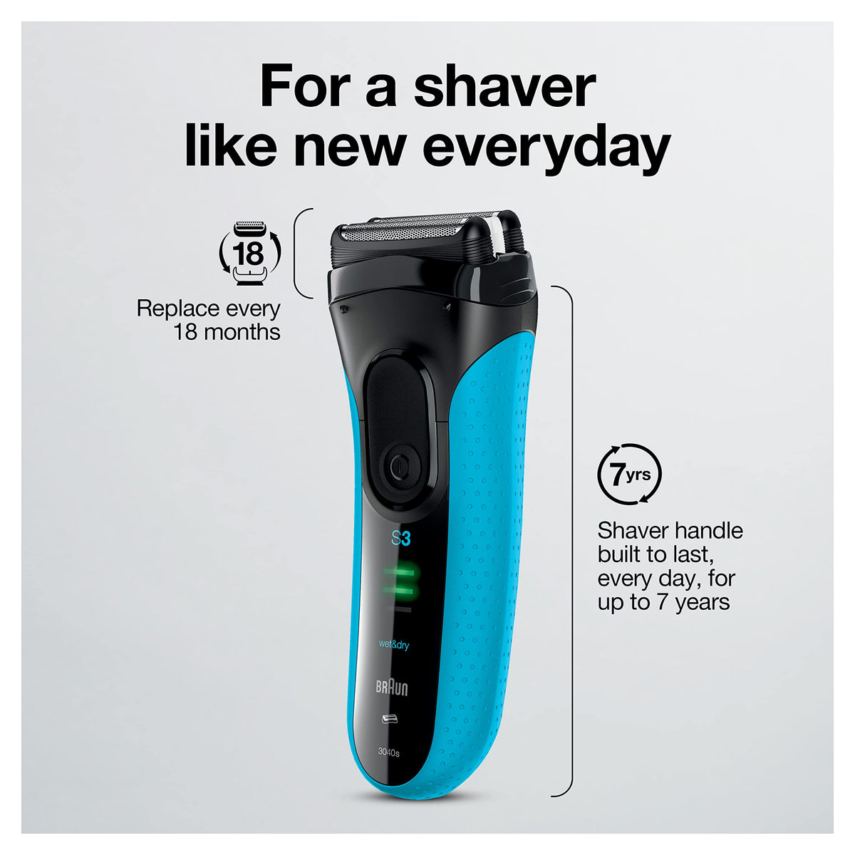 Electric Series 3 Wet & Dry Foil Shaver with Precision Trimmer J23837