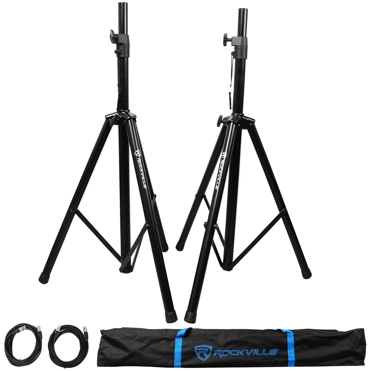 8" Powered DJ PA Speaker 2-Pack with Stands Q973
