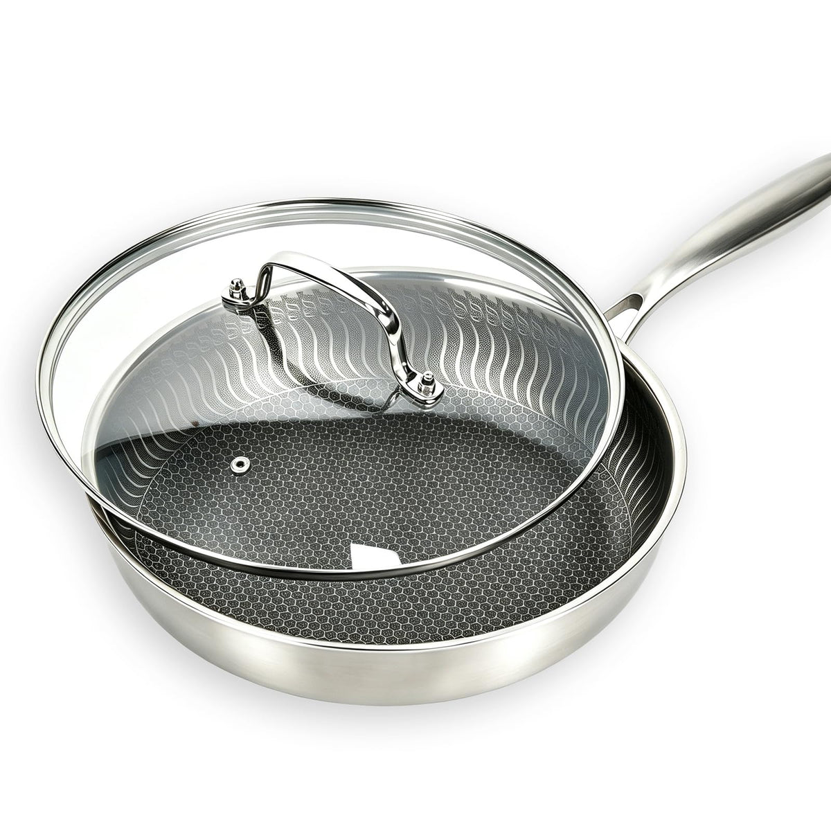 11 IN Glass Lid with Stainless Steel Handle W510758