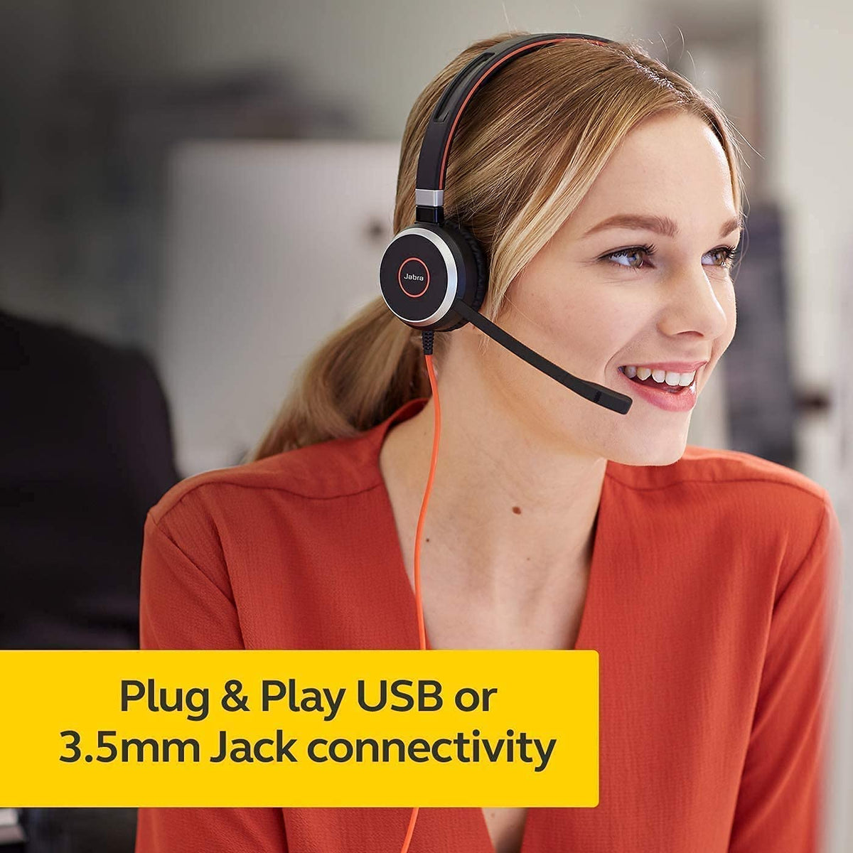 Wired Mono Headset 3.5mm Jack USB Connection G3754