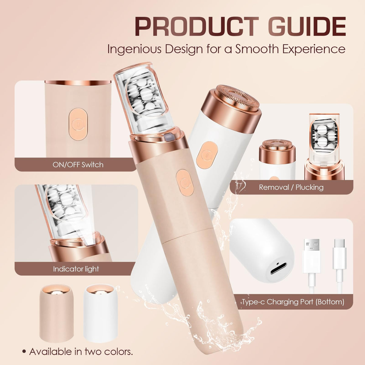 Women 2-in-1 Rechargeable Electric Shaver (Pink) N134