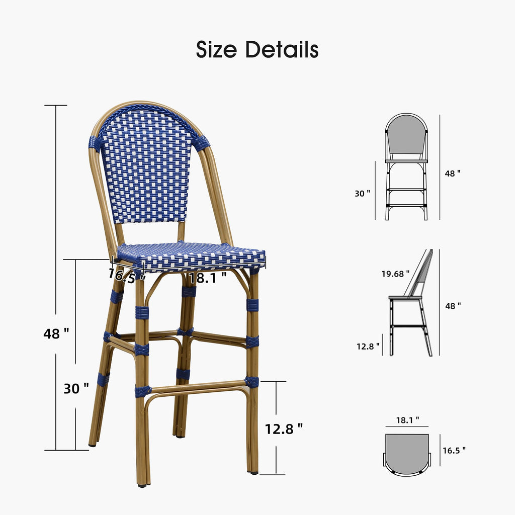 Set of 4 30" Rattan Bar Stools F436881